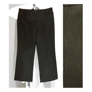 AGB Women's Black w/ Metallic Pinstripes Mid-Rise Bootcut Slacks/ Pants | Size 8